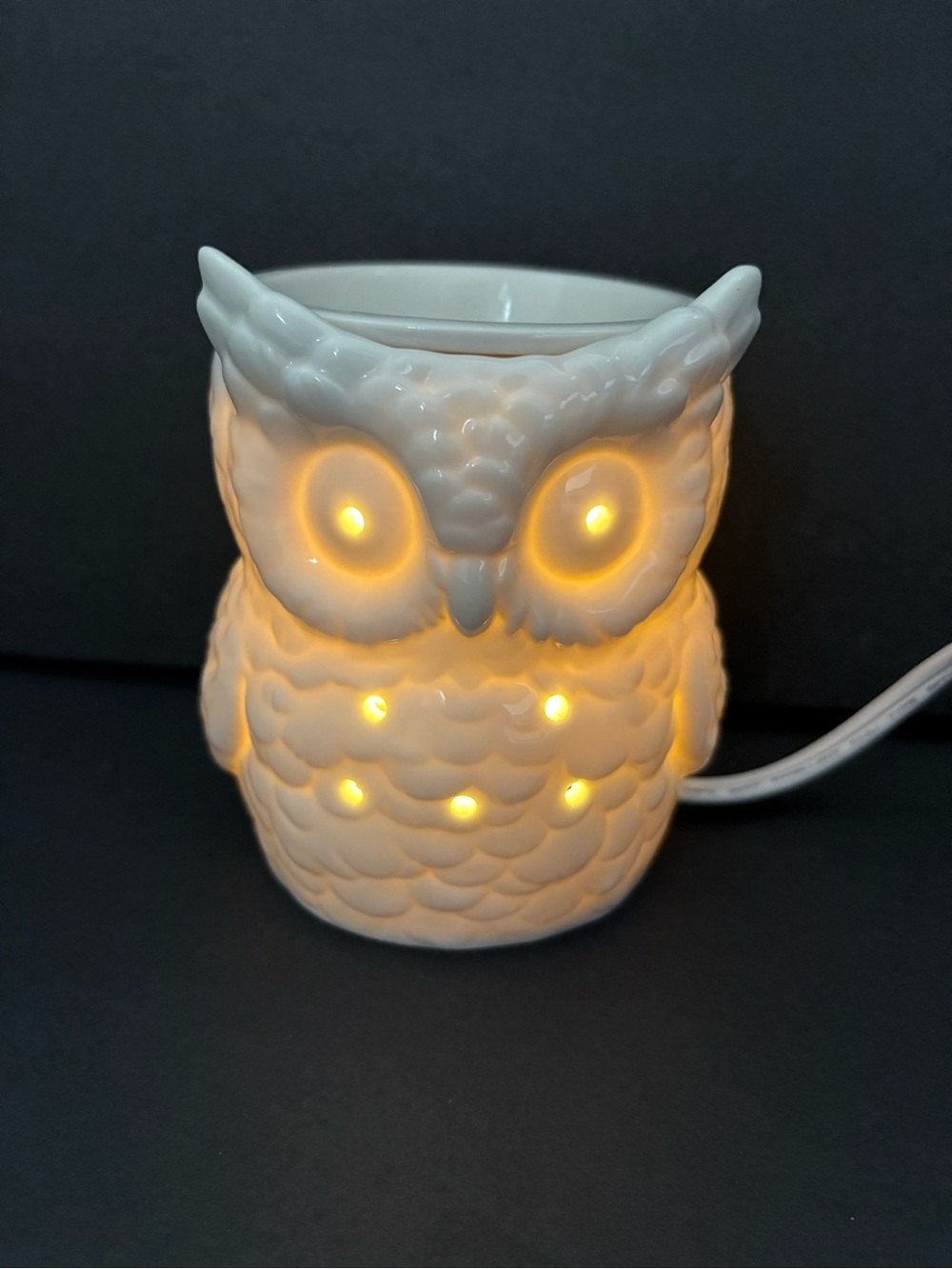 Yankee Candle White Ceramic Owl Wax Tart Warmer Electric